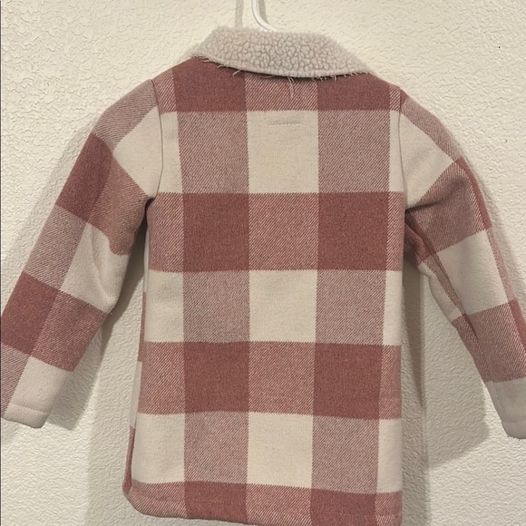 Kids Pink Plaid Coat - Picture 7 of 7